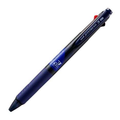 Długopis 3-kolorowy Uni, obudowa granatowa